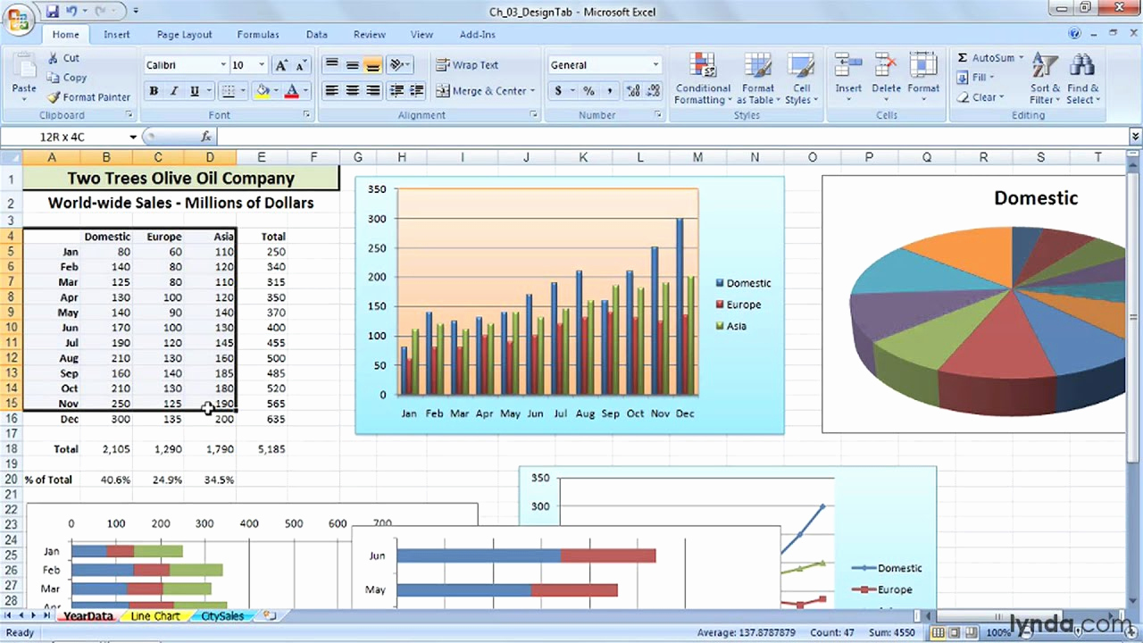 Different Types Of Charts In Ms Excel 2007