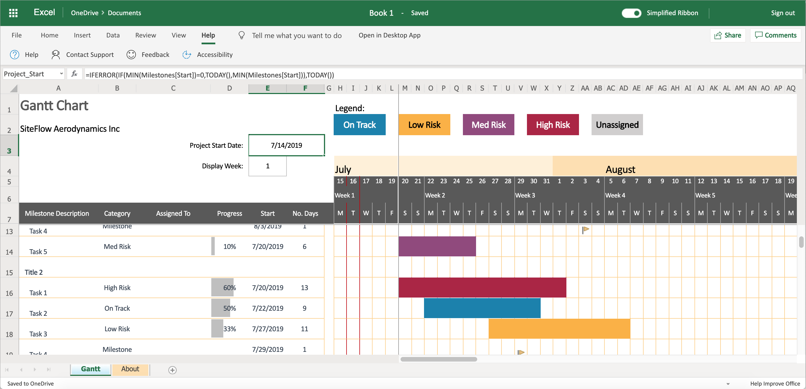 Office 365 Gantt Chart