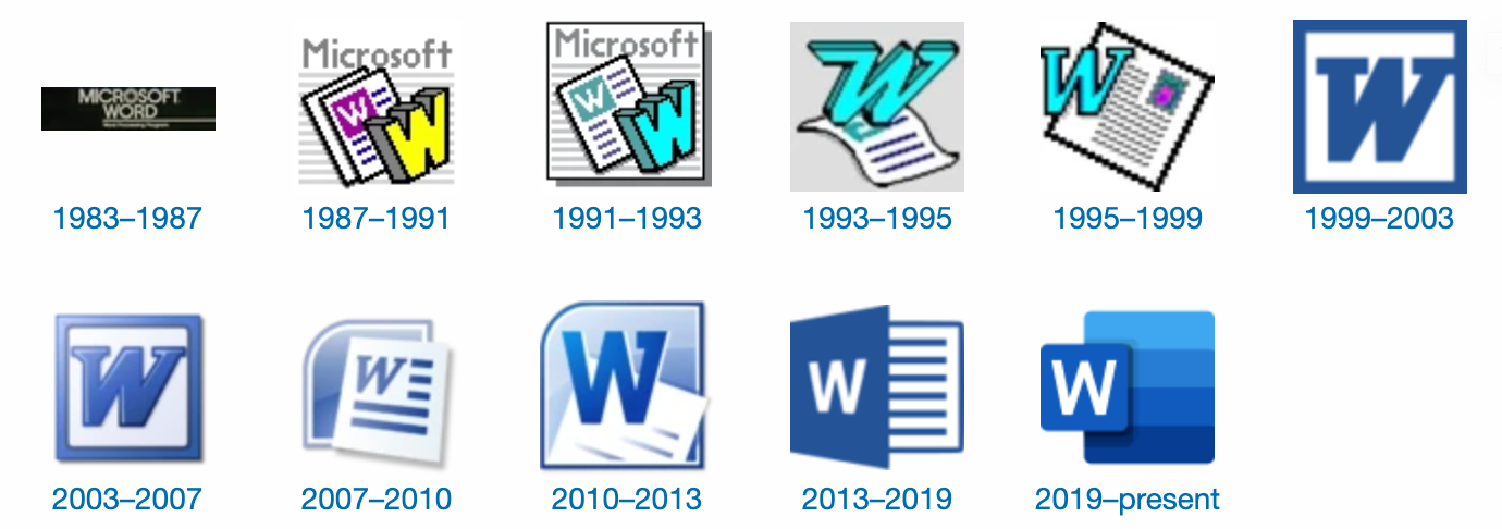 Microsoft Word versions 