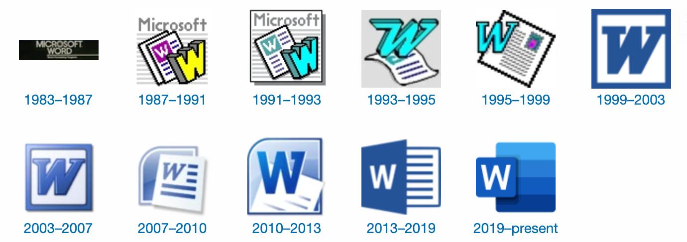 Эволюция Microsoft Word. Значок MS Word. Версии MS Word. Майкрософт офис ворд.