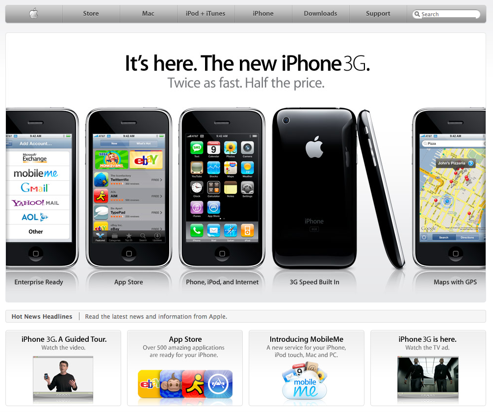 Сайт телефонов apple. Iphone 2008. Сайты Apple.