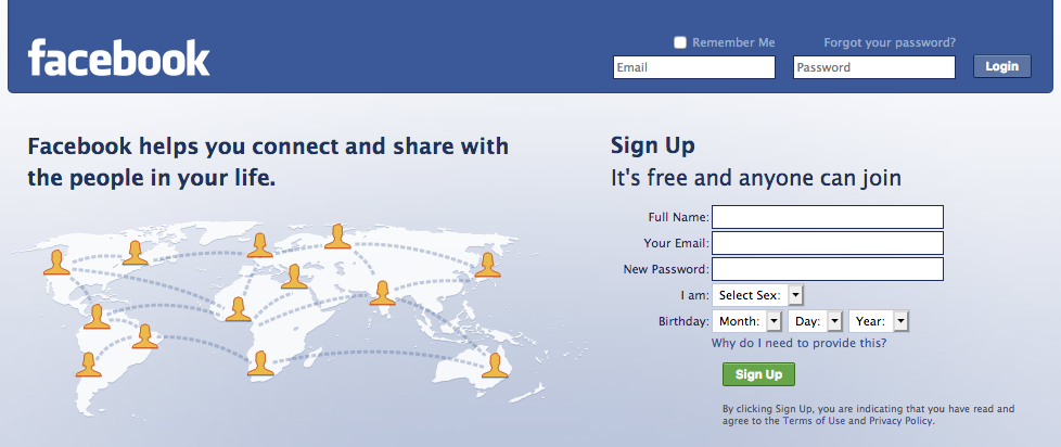 facebook login page facebook home page login page