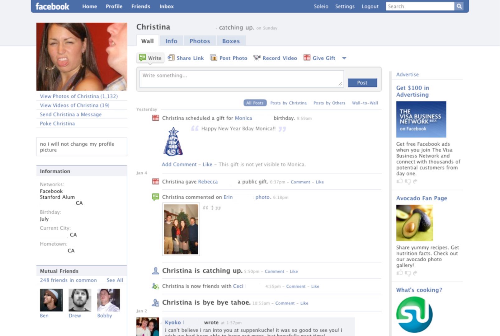 2008: Facebook's homepage - undefined - The Evolution Of Facebook