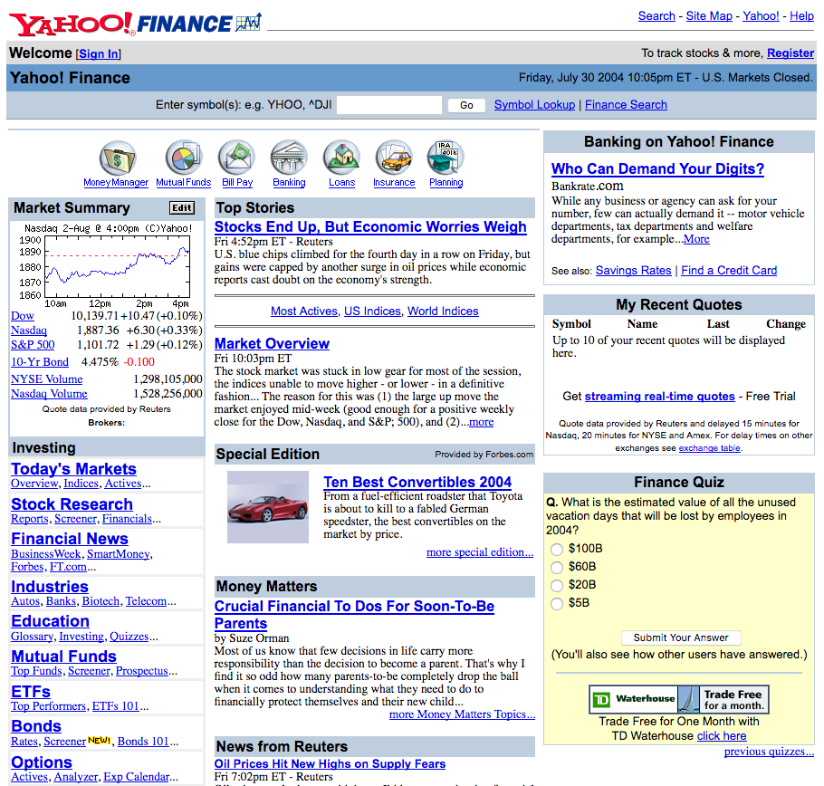 31 Years of Yahoo.com Website Design History - 20 Images - Version Museum
